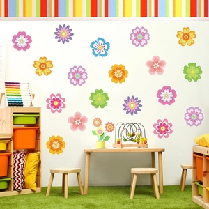 54 pieces of colorful spring flower paper cutouts for classroom and bulletin board decoration