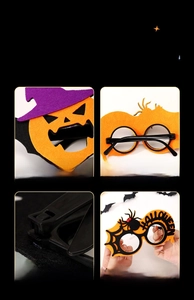 Détails des lunettes d'Halloween avec décorations en citrouille et toile d'araignée