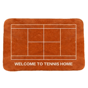 Paillasson Tennis Home avec design de court en terre battue et texture flanelle
