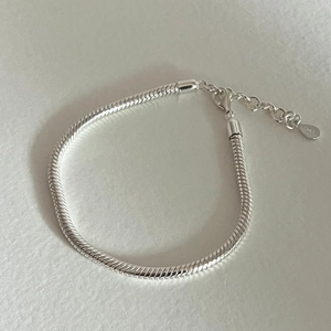 925 Sterling Silver Snake Bone Chain Bracelet Minimalist Heavy Duty Adjustable Jewelry For Women