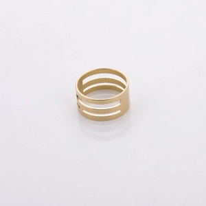 Modern triple-layer hollow copper jump ring opener tool in a polished golden finish