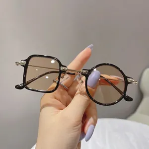 Lunettes De Soleil À Monture Asymétrique Carrée Ronde TR90 Métal Rétro Protection UV400 Mode Nouveauté Hommes Femmes