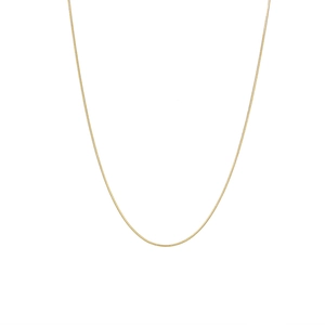 Elegant gold stainless steel snake bone chain necklace with a minimalist thin flat design