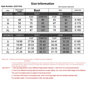 Detailed size guide for mesh stitching long sleeve T-shirt in CM and INCH measurements