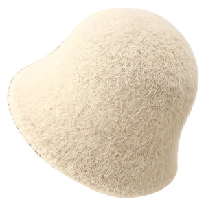 Chic beige plush bucket hat for women featuring soft faux fur texture for winter warmth