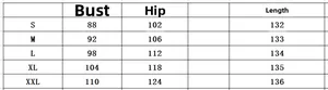 Size chart for V-neck short sleeve jumpsuit with bust, hip, and length measurements