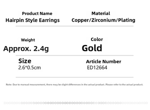 Spécifications détaillées des boucles d'oreilles en cuivre doré avec zircons cubiques