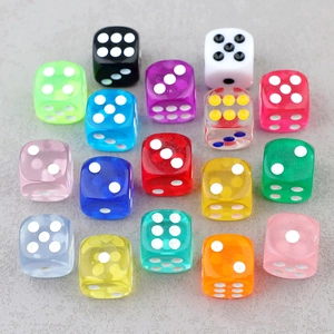 Colorful Acrylic Dice Beads For DIY Jewelry Making Keychain Pendants Six Sided Cube Craft Accessories