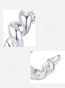 Macro shot of 925 sterling silver ring showing hand-polished finish and S925 hallmark