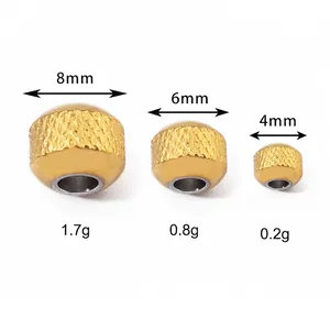 Three sizes of stainless steel mesh texture pineapple spacer beads for DIY jewelry making