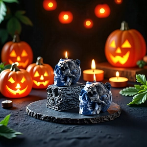 Bear Head Skull Silicone Mold For DIY Candle Making Halloween Gothic Home Decor Roaring Animal Shape Flexible Reusable