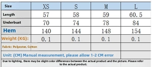 Guide des tailles pour caraco drapé avec mesures pour XS, S, M, L en centimètres
