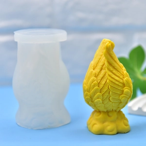 3D angel family feather silicone mold for DIY soap, fondant and candle making crafts