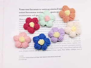 Handmade crochet milk cotton flowers in various colors for DIY hair accessories and bags