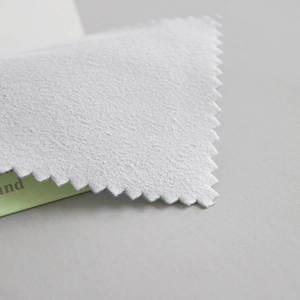 Premium microfibre silver polishing cloth with serrated edges for jewelry cleaning