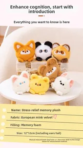Vue détaillée de porte-clés animaux en peluche douce, polaire de vison et mousse