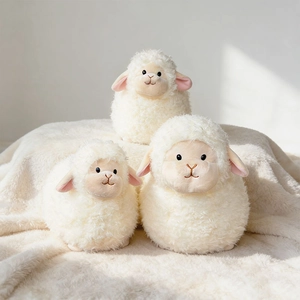 Cute Fat Lamb Plush Toy Soft Sheep Stuffed Animal For Children Sleep Comfort Home Decor White Curly Fleece Material