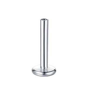 Polished silver G23 titanium push-pin labret post with flat base for body piercing jewelry