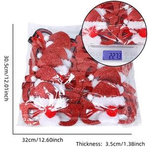 Christmas party glasses in packaging with dimensions and weight detail view