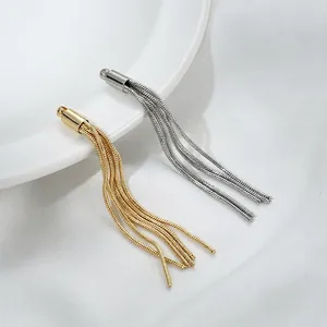 14K gold plated brass snake chain tassel pendant for DIY jewelry making accessories