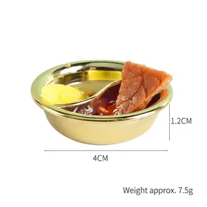 Miniature hot pot toy model with realistic food details, 4cm diameter gold pot