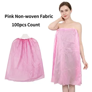 Disposable Non-woven Bath Skirt Strapless Elastic Spa Wrap Beauty Salon Sauna Massage Travel Breathable Opaque For Women