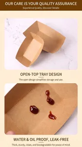 Macro detail of waterproof and greaseproof kraft paper boat food container