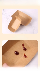 Macro detail of waterproof and greaseproof kraft paper boat food container
