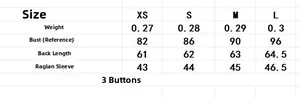 Size chart for batwing sleeve crochet cardigan showing chest, length, and sleeve dimensions