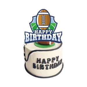American football themed Happy Birthday cake topper decorations for sports party