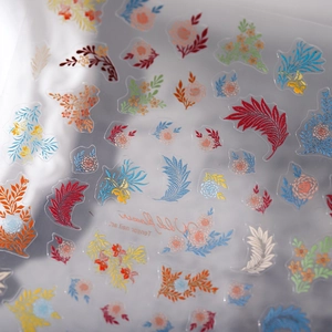 Wild Flower nail art stickers with vibrant floral designs on transparent backing