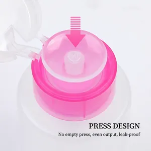 Flacone a pompa da 150ml per solvente unghie rosa con testina a pressione