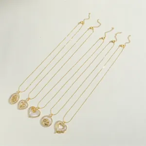 Five styles of MOM pendant heart necklaces for Mother's Day, 45+5cm adjustable chain