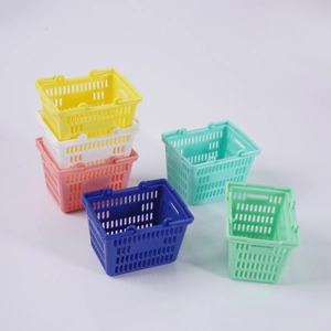 Mini cestini colorati per supermercato per case delle bambole e scrivanie ordinate