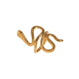 Detailed view of snake-shaped ring with textured scales showing 3.78cm length dimensions