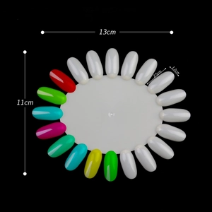 Round 20-color oval nail display board for manicure showing 13cm plastic palette