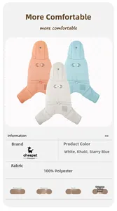 Detailed fabric specification for thickened polyester dog winter coat in three colors