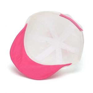 Detailed interior of infant sun hat with breathable mesh and adjustable strap back