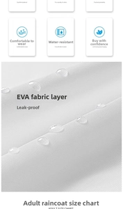 Detail of waterproof semi-transparent white EVA fabric for adult outdoor raincoats