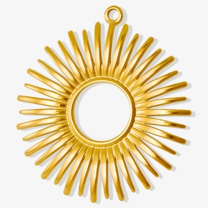 Sun Radiant Pendants Hollow Circle 304 Stainless Steel Radiant Sunburst Charms For DIY Necklace Jewelry Making