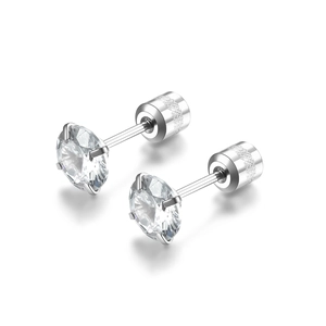 Élégantes boucles d'oreilles en zircon taille brillant avec fermoir à vis sécurisé