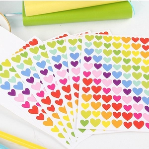 Colorful Heart Star Round Dot Decorative Stickers Paper Self Adhesive Cute Label For Scrapbooking Diary Album DIY
