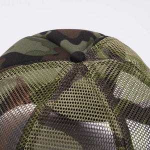 Unisex camouflage trucker hat with breathable mesh and classic outdoor baseball style