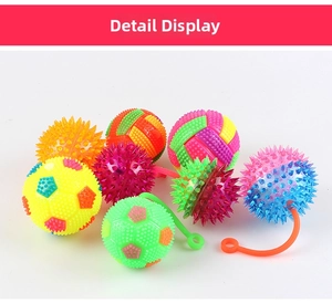 Macro view of assorted colorful textured sensory squeeze balls with glowing features