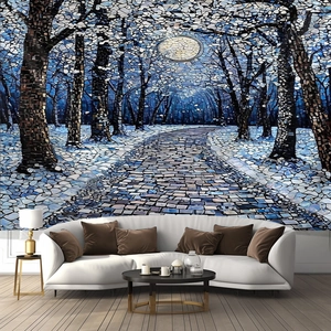 Wall Tapestry Large Polyester 3D Printed Wall Hanging Blanket Forest Moon Skull Tulip For Bedroom Living Room Decor