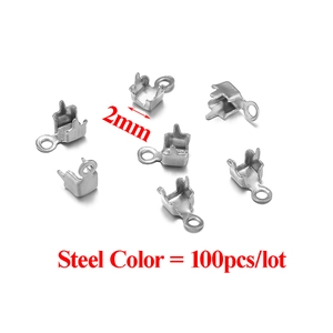 Detailed top view of 2mm steel color stainless steel crimp beads for DIY jewelry making