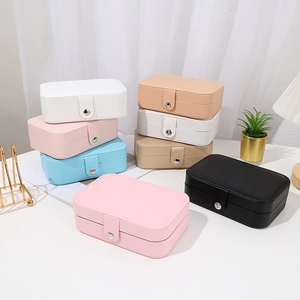 Portable PU Leather Jewelry Storage Box For Earrings Rings Necklaces Traveling Jewelry Organizer Multi-Compartment Case