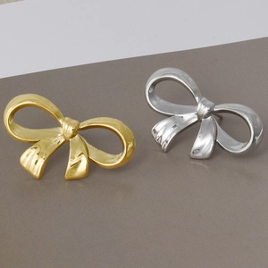 Boucles d'Oreilles Clous Nœud en Acier Inoxydable 304 pour Femmes Style Minimaliste Ins Galvanisé Or Argent Bijoux
