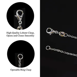 Polished S925 sterling silver chain necklace featuring a secure lobster claw clasp