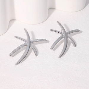 Sleek 18k gold plated stainless steel stud earrings with intertwined curve design